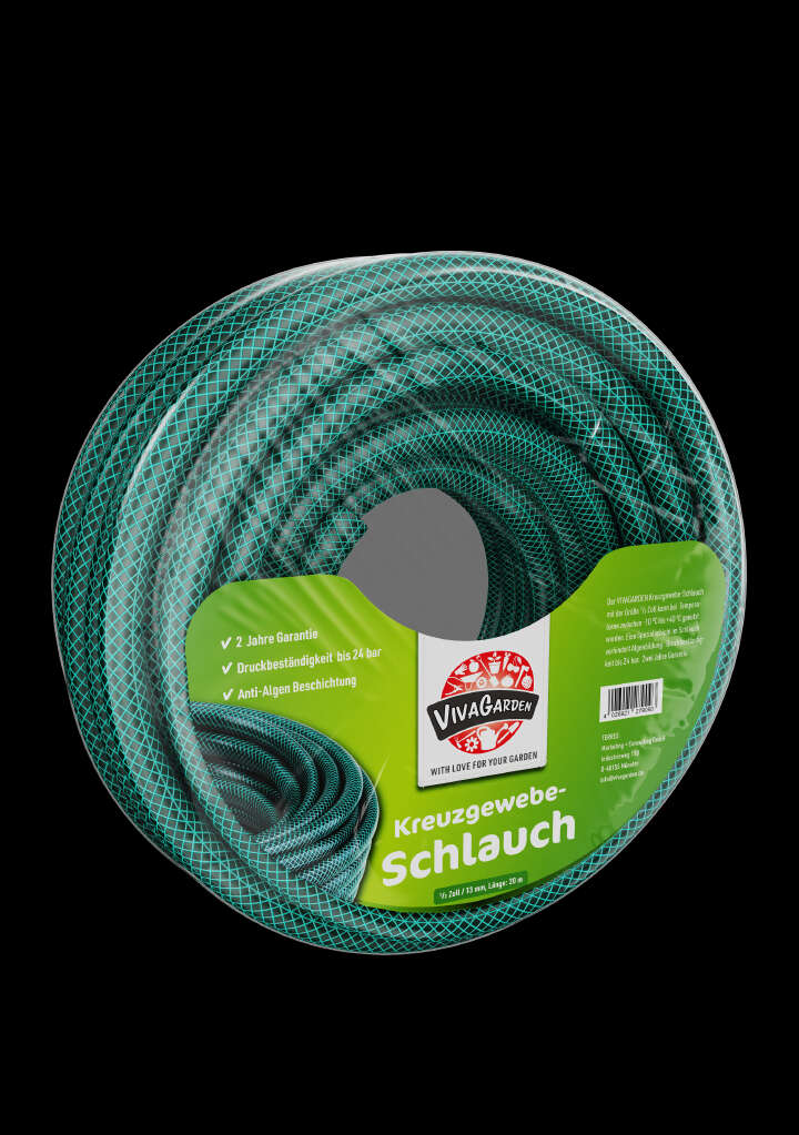 VIVAGARDEN Kreuz-Gewebeschlauch 1/2 Zoll 20 m